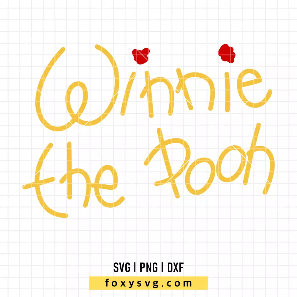 Winnie the Pooh Signature SVG, PNG | Disney SVG Cut File for Cricut & Silhouette