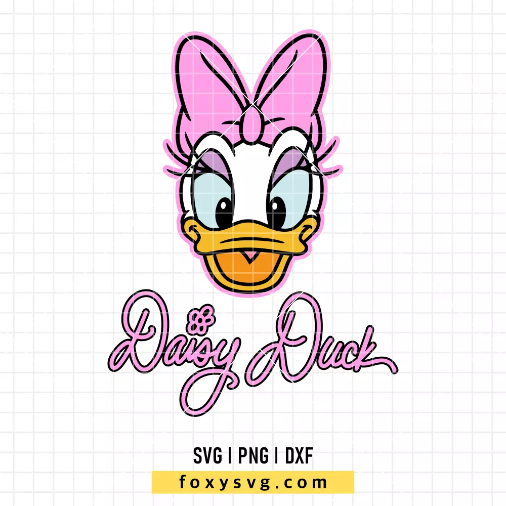 Daisy Duck with Signature SVG, PNG | Disney SVG Cut File for Cricut & Silhouette