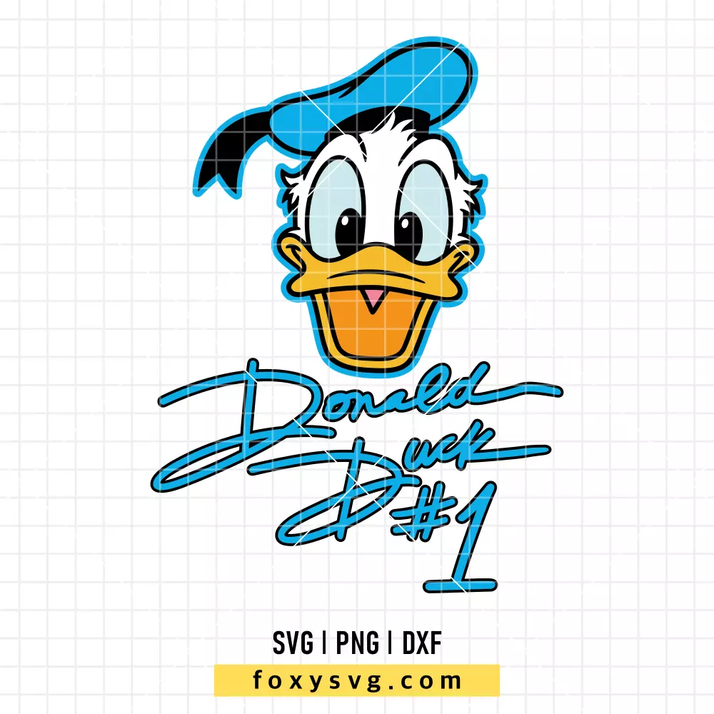 Donald Duck with Signature SVG, PNG | Disney SVG Cut File for Cricut & Silhouette