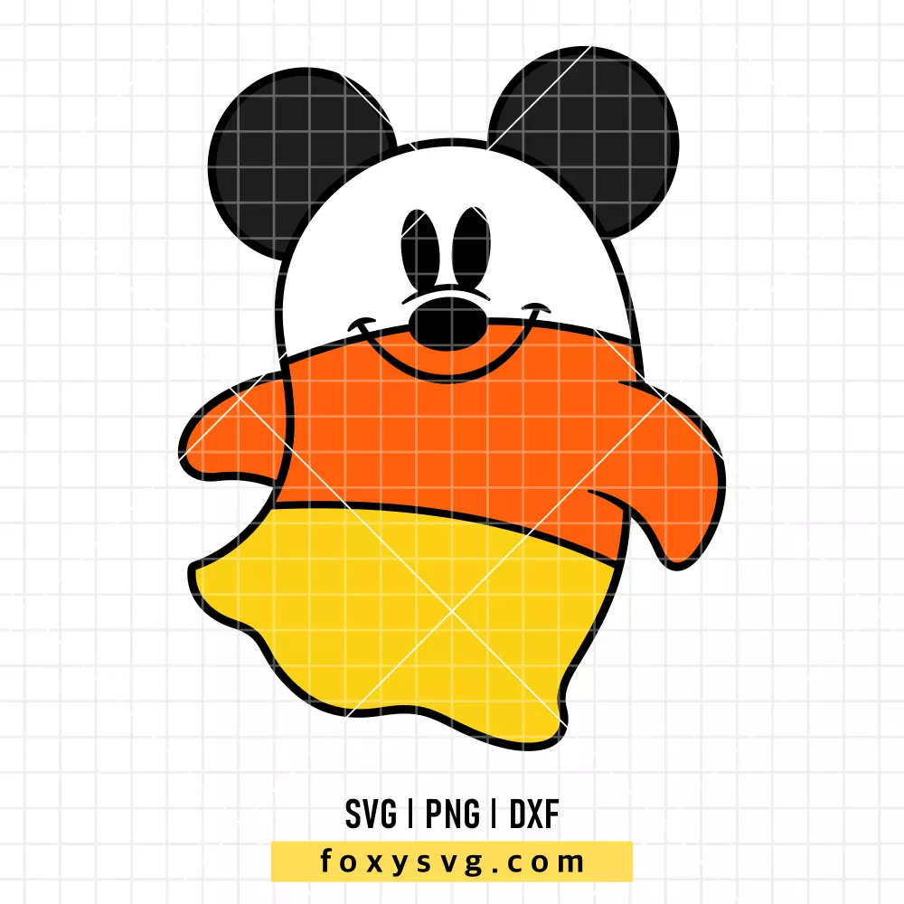 Mickey Cute Ghost Candy Corn SVG, PNG | Disney SVG Cut File for Cricut & Silhouette
