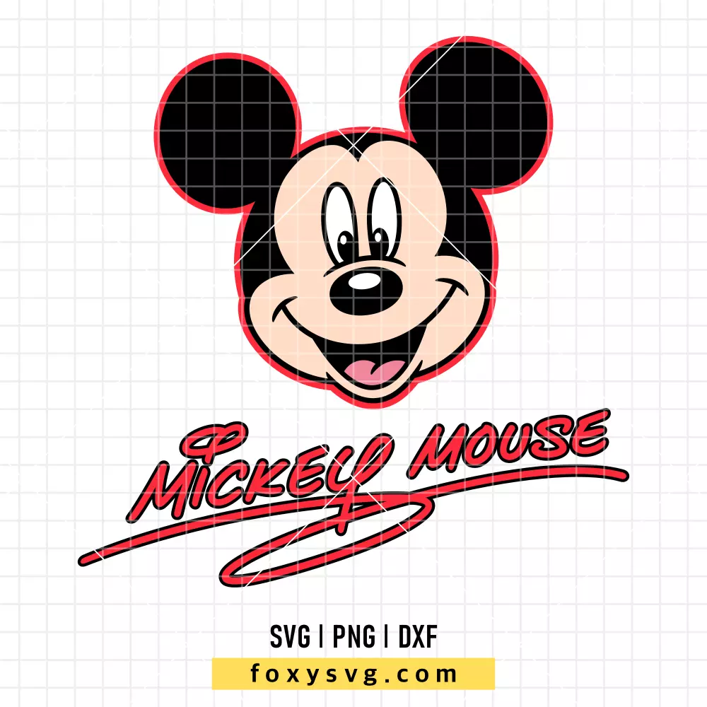 Mickey Mouse with Signature SVG, PNG | Disney SVG Cut File for Cricut & Silhouette