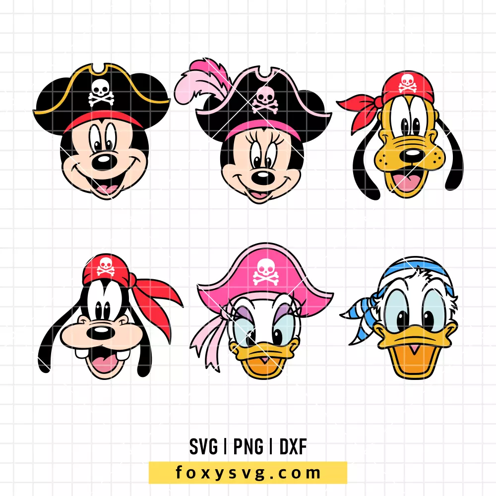 Mickey and Friends Pirate Cruise Bundle SVG, PNG | Disney SVG Cut File for Cricut & Silhouette