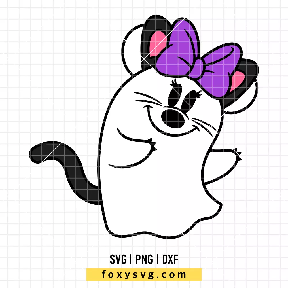 Minnie Cute Ghost Black Cat SVG, PNG | Disney SVG Cut File for Cricut & Silhouette