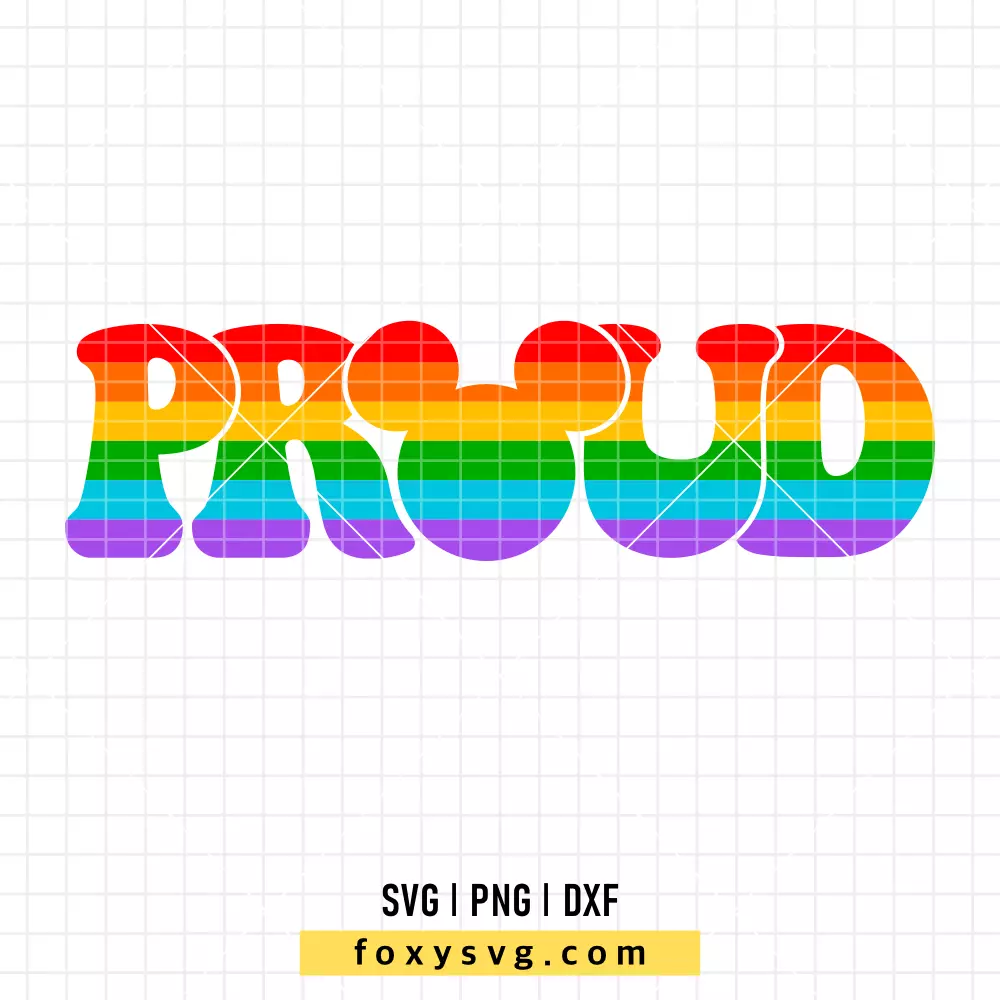 Proud Rainbow Mickey Mouse SVG, PNG | Disney SVG Cut File for Cricut & Silhouette