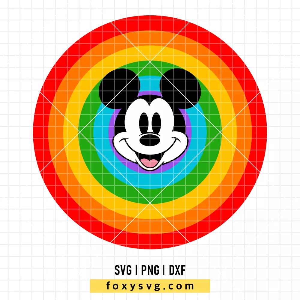 Rainbow Mickey Mouse SVG, PNG | Disney SVG Cut File for Cricut & Silhouette