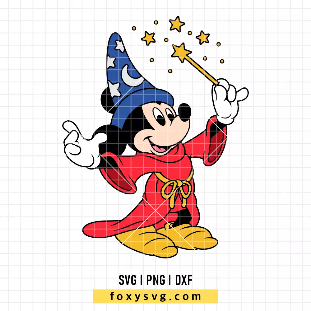 Sorcerer Mickey Mouse Fantasia SVG, PNG | Disney SVG Cut File for Cricut & Silhouette