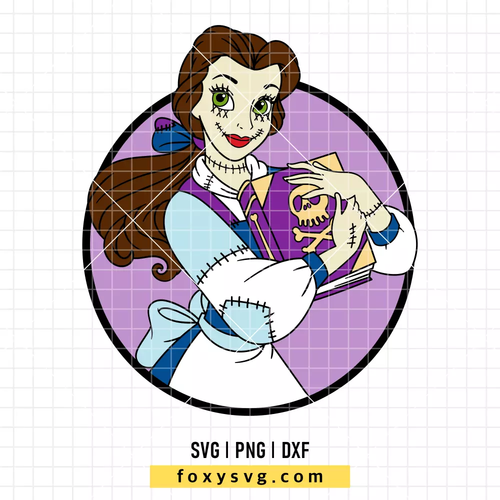 Belle Halloween Princess SVG, PNG | Disney Princess SVG Cut File for Cricut & Silhouette