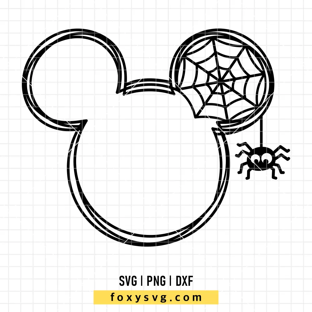 Mickey Mouse Spiderweb Halloween SVG, PNG | Disney SVG Cut File for Cricut & Silhouette