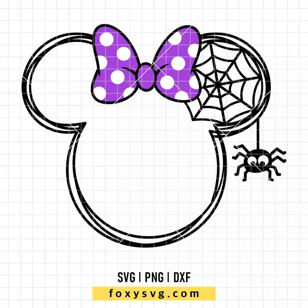 Minnie Mouse Spiderweb Halloween SVG, PNG | Disney SVG Cut File for Cricut & Silhouette