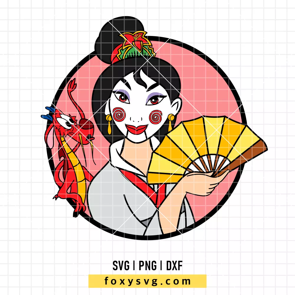 Mulan Halloween Princess SVG, PNG | Disney Princess SVG Cut File for Cricut & Silhouette