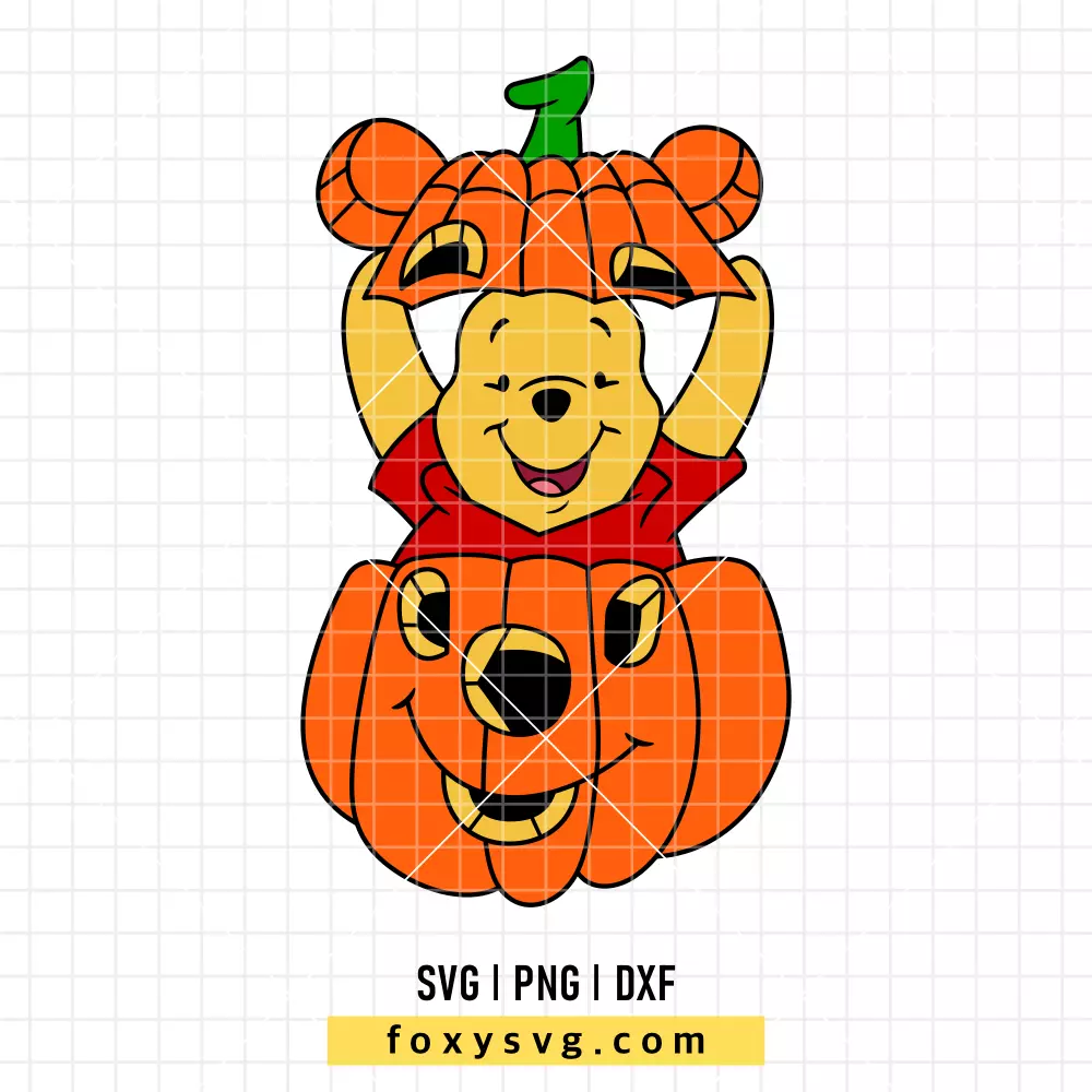 Winnie The Pooh Pumpkin Halloween SVG, PNG | Disney SVG Cut File for Cricut & Silhouette