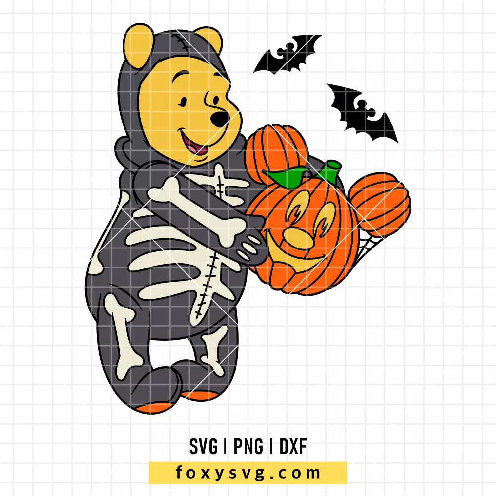 Winnie the Pooh Halloween Pumpkin SVG, PNG | Disney SVG Cut File for Cricut & Silhouette